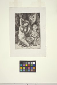 Desnudo agachado y desnudo de pie (aguafuerte) de Kenneth Hayes Miller