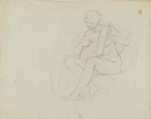 (Rotonda del Capitolio del Estado de Iowa) (Educación, estudio para el panel) de Kenyon Cox