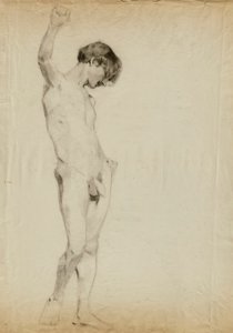 (Sin título) (Estudio de desnudo masculino de pie) de Kenyon Cox