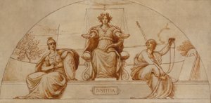 Viñeta para el mural de la capital del Estado de Minnesota, "Instituto de Justicia" de Kenyon Cox