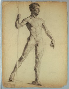 Estudio de desnudo de hombre caminando de Kenyon Cox