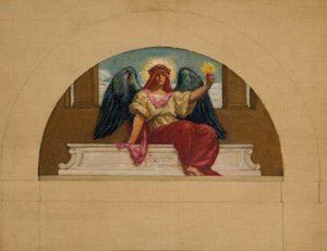Boceto para el mural del Oberlin College, "El espíritu del amor abnegado" de Kenyon Cox