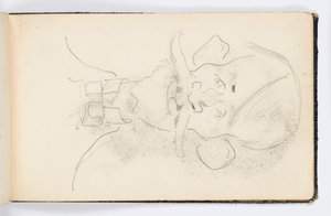 Página de cuaderno de bocetos: Caricatura de Kenyon Cox