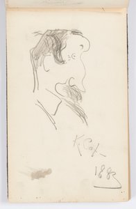 Página de cuaderno de bocetos: Caricaturas de Kenyon Cox