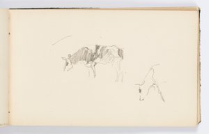 Página de cuaderno de bocetos: Vacas pastando de Kenyon Cox