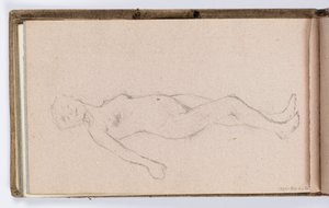 Página de cuaderno de bocetos: Desnudo femenino de Kenyon Cox