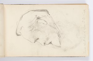 Página de cuaderno de bocetos: Hombre con barba de perfil de Kenyon Cox
