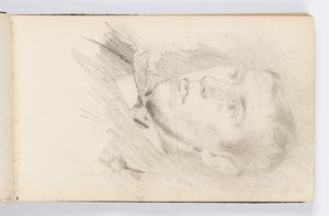 Página de Cuaderno de Bocetos: Retrato de Joven de Kenyon Cox