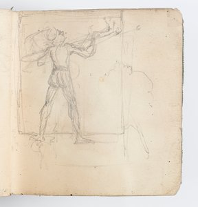 Página de Cuaderno de Bocetos: Boceto de Figura con Medias de Kenyon Cox