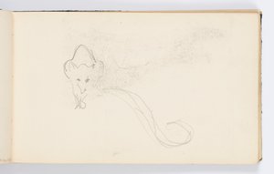 Página de cuaderno de bocetos: Boceto de un jineta de Kenyon Cox