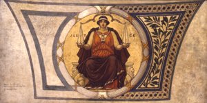 Estudio para mosaico, Capitolio del Estado de Wisconsin, Justicia de Kenyon Cox