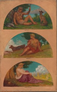 El progreso de la civilización: caza, pastoreo, agricultura..., 1905-1906 de Kenyon Cox