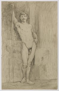 Sin título (Estudio de desnudo masculino de pie) de Kenyon Cox