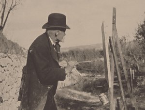 Paul Cézanne pintando en Les Lauves, 1906 de Ker Xavier Roussel