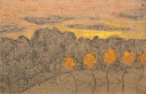 Paisaje con árboles amarillos, 1893-1895