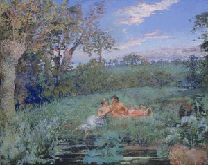 Los amantes en la orilla del río, c.1910-20