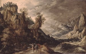 Paisaje con Tobías y el ángel de Kerstiaen Keuninck de
