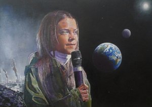 Greta Speaks Out (¡Despierta Humanidad!), 2022 (pintura)