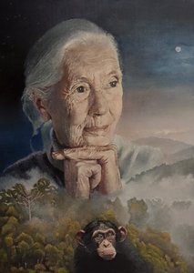 Todos estamos conectados (La sabiduría de Jane Goodall) (pintura)
