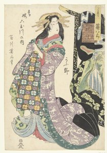Cortesana Shinohara de la Casa Tsuruya y el río Koya