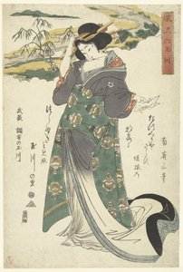 Río de Chofu Tama en la provincia de Musashi Musashi Chofu no Tamagawa (título sobre objeto) De elegante zes Tama rivieren (título de la serie) Furyu Mu Tamagawa (título de la serie sobre el objeto) de Kikugawa Eizan