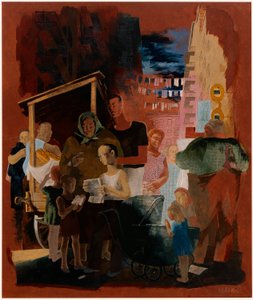 Scenes of New York--Lower East Side (estudio mural, Madison Square Postal Station, Nueva York) de Kindred McLeary