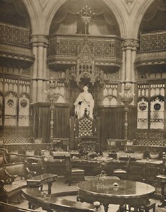 Jorge III preside en la Cámara del Consejo Común en el Guildhall, c. 1935 de King
