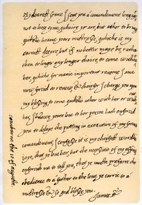 Carta de Jacobo I a su hijo, Carlos, Príncipe de Gales, 10 de agosto de 1623 de King James I