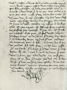Carta del Rey René de Anjou de King of Naples Rene of Anjou