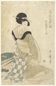 encanto del hogar Nyobo no aiko (título sobre objeto) Cinco amuletos elegantes (título de la serie) Furyu goaiko (título de la serie sobre el objeto) de Kitagawa Utamaro (attributed to)