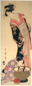 Una Cortesana y su Asistente de Kitagawa Utamaro