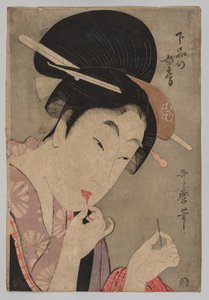 Una Esposa de Rango Inferior, de la serie Una Guía de los Estilos Contemporáneos de las Mujeres de Kitagawa Utamaro