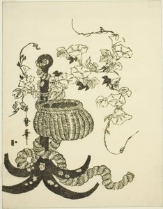 Una disposición de glorias de la mañana (Asagao) de Kitagawa Utamaro