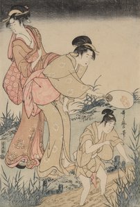 Catching Fireflies Beneath a Willow Tree (right) de Kitagawa Utamaro
