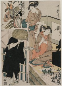 Chushingura: Acto IX de El almacén de la lealtad de Kitagawa Utamaro