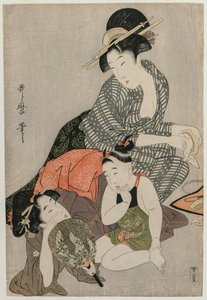 Limpiando peines, finales de 1790s de Kitagawa Utamaro