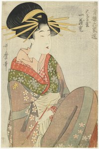 Cortesana Hitomoto de la Casa Daimonjiya, 1801-1802 de Kitagawa Utamaro