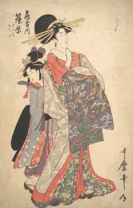 Cortesana, Shinohara y Kamuro de Tsuruya, finales del siglo XVIII de Kitagawa Utamaro