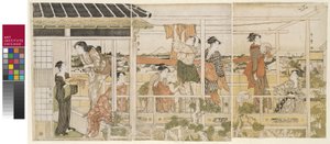 Secando ropa de Kitagawa Utamaro