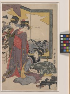 Festival Ebisu (xilografía en color) de Kitagawa Utamaro