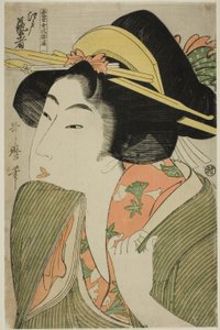 Geisha de Edo, de la serie "Guía de estilos femeninos contemporáneos (Tosei onna fuzoku tsu)" de Kitagawa Utamaro