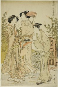 Placeres elegantes: El aroma de las flores, izquierda (Furyu hana no ka asobi, ge) de Kitagawa Utamaro