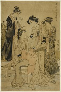 Placeres Elegantes: El Aroma de las Flores, derecha (Furyu hana no ka asobi, jo) de Kitagawa Utamaro