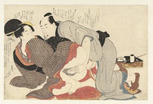hombre casado y viudo Negai no itoguchi (título de la serie) de Kitagawa Utamaro