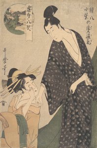 Gonpachi ni Komurasaki no Toko no Tsuki, ca. 1795