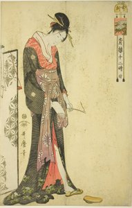 Hora del Buey [2am] (Ushi no koku), de la serie "Las Doce Horas en Yoshiwara (Seiro juni toki tsuzuki)" de Kitagawa Utamaro