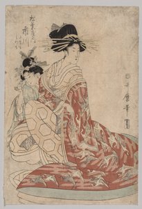 Ichikawa de Matsubaya con Minomo y Tamamo de Kitagawa Utamaro