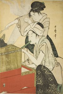 Escena de cocina de Kitagawa Utamaro