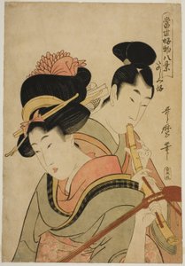 Likes disfrutando de sí misma (Tanoshimizuki), de la serie "Ocho vistas de las cosas favoritas de hoy (Tosei kobutsu hakkei)"