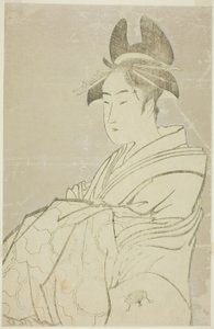 Miyahito del Ogiya, cuyos asistentes son Tsubaki y Shirabe de Kitagawa Utamaro